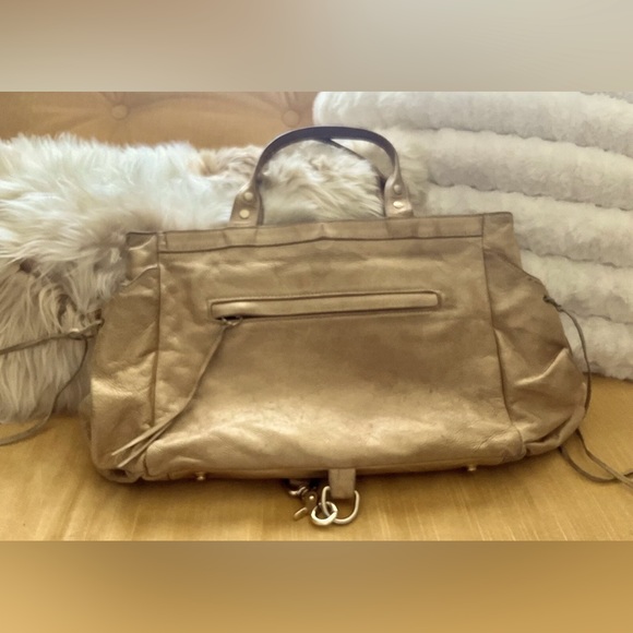 Botkier Gold Trigger Satchel Fringe Bag Handbag - Picture 2 of 16